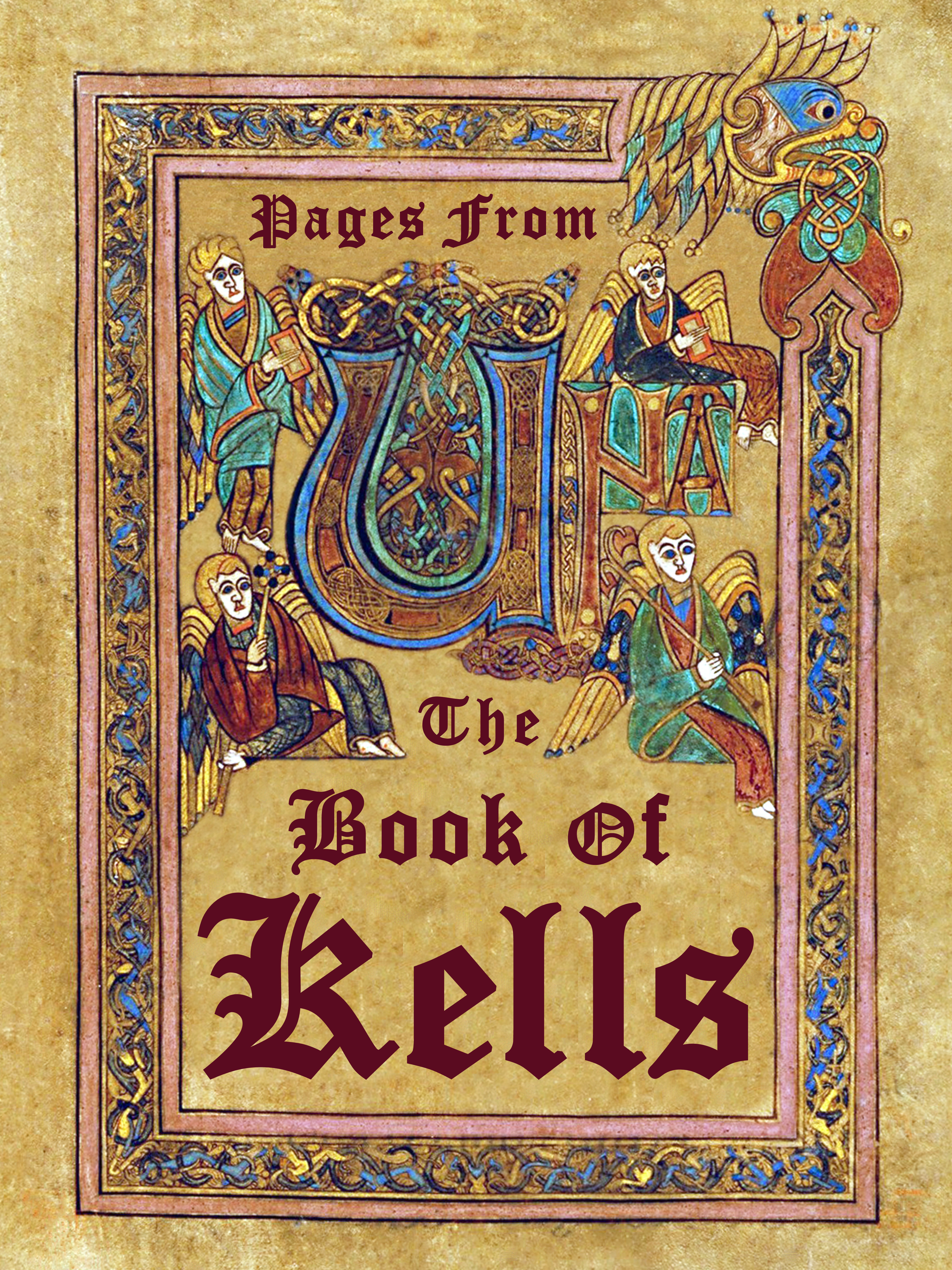 The Book of Kells (Irish: Leabhar Cheanannais) (Dublin, Trinity College Library, MS A. I. (58), sometimes known as the Book of Columba) is an illuminated manuscript Gospel book in Latin, containing the four Gospels of the New Testament together with various prefatory texts and tables. It was created by Celtic monks ca. 800 or slightly earlier. The text of the Gospels is largely drawn from the Vulgate, although it also includes several passages drawn from the earlier versions of the Bible known as the Vetus Latina. It is a masterwork of Western calligraphy and represents the pinnacle of Insular illumination. It is also widely regarded as Ireland's finest national treasure. The illustrations and ornamentation of the Book of Kells surpass that of other Insular Gospel books in extravagance and complexity. The decoration combines traditional Christian iconography with the ornate swirling motifs typical of Insular art. Figures of humans, animals and mythical beasts, together with Celtic knots and interlacing patterns in vibrant colours, enliven the manuscript's pages. Many of these minor decorative elements are imbued with Christian symbolism and so further emphasise the themes of the major illustrations. The manuscript today comprises 340 folios and, since 1953, has been bound in four volumes. The leaves are on high-quality calf vellum, and the unprecedentedly elaborate ornamentation that covers them includes ten full-page illustrations and text pages that are vibrant with decorated initials and interlinear miniatures and mark the furthest extension of the anti-classical and energetic qualities of Insular art. The Insular majuscule script of the text itself appears to be the work of at least three different scribes. The lettering is in iron gall ink, and the colours used were derived from a wide range of substances, many of which were imports from distant lands. The manuscript takes its name from the Abbey of Kells that was its home.