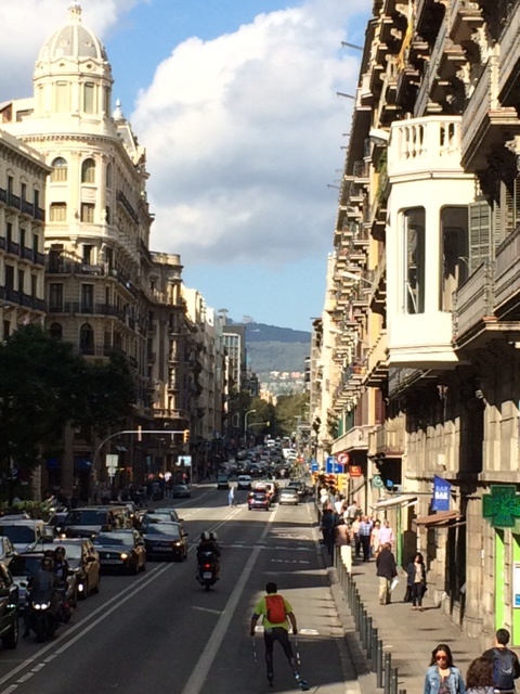 Street scene from a tour bus in beautiful Barcelona.