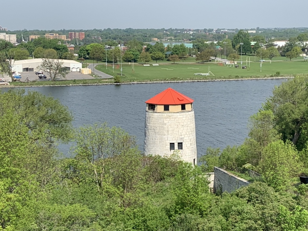 Fort Henry tower across from Kingston ON