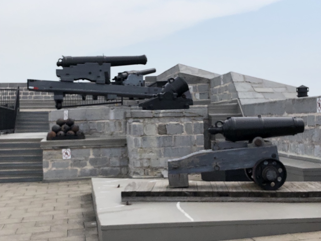 Closeup of cannons defending Fort Henry.