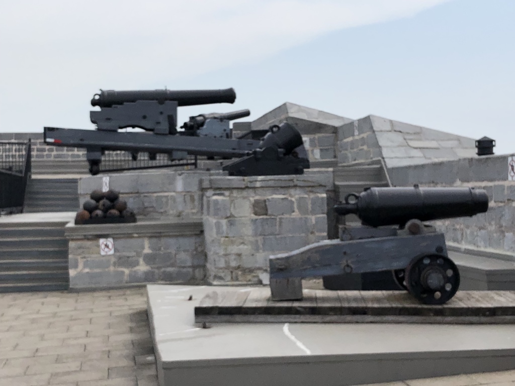 Closeup of cannons defending Fort Henry.