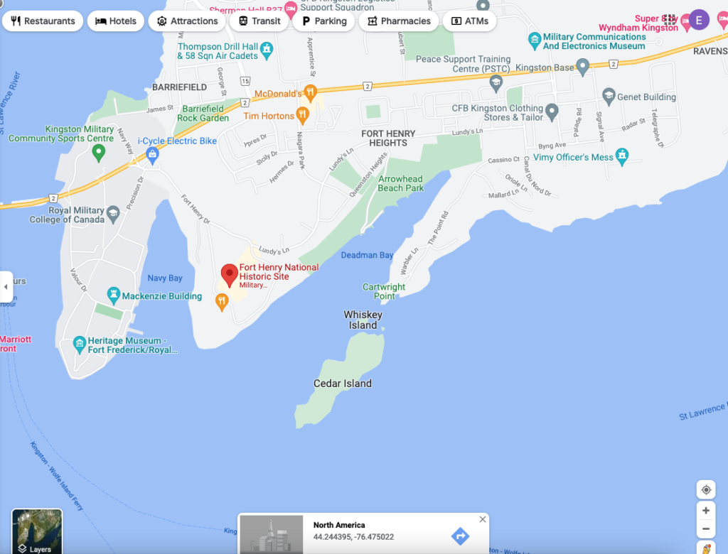 map of Fort Henry at Kingston